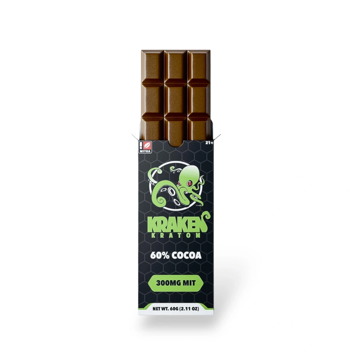 Kraken Kratom 60% Cocoa 300mg Chocolate Bar